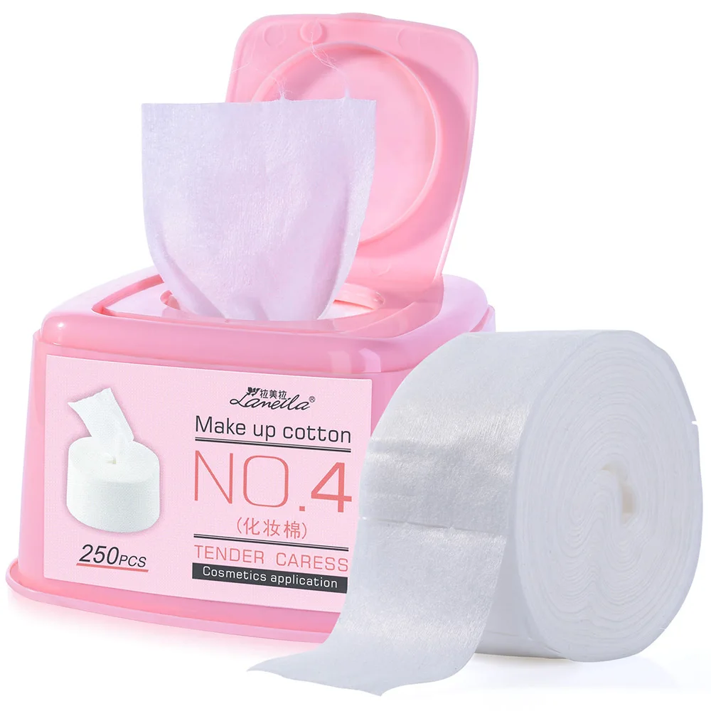 LAMEILA 250PCS Cosmetic Cotton Pads Facial Tissue Cleaning Pad Makeup