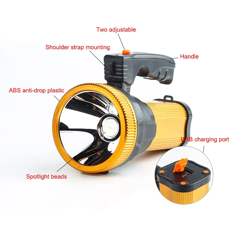 

LED Rechargeable Flashlight Super Bright Searchlight Handheld Portable Spotlight LAD-sale