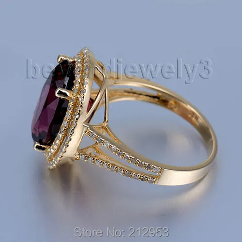 Женское кольцо из желтого золота с гранатом 11x13 мм|ring for|rings for womenring ring |