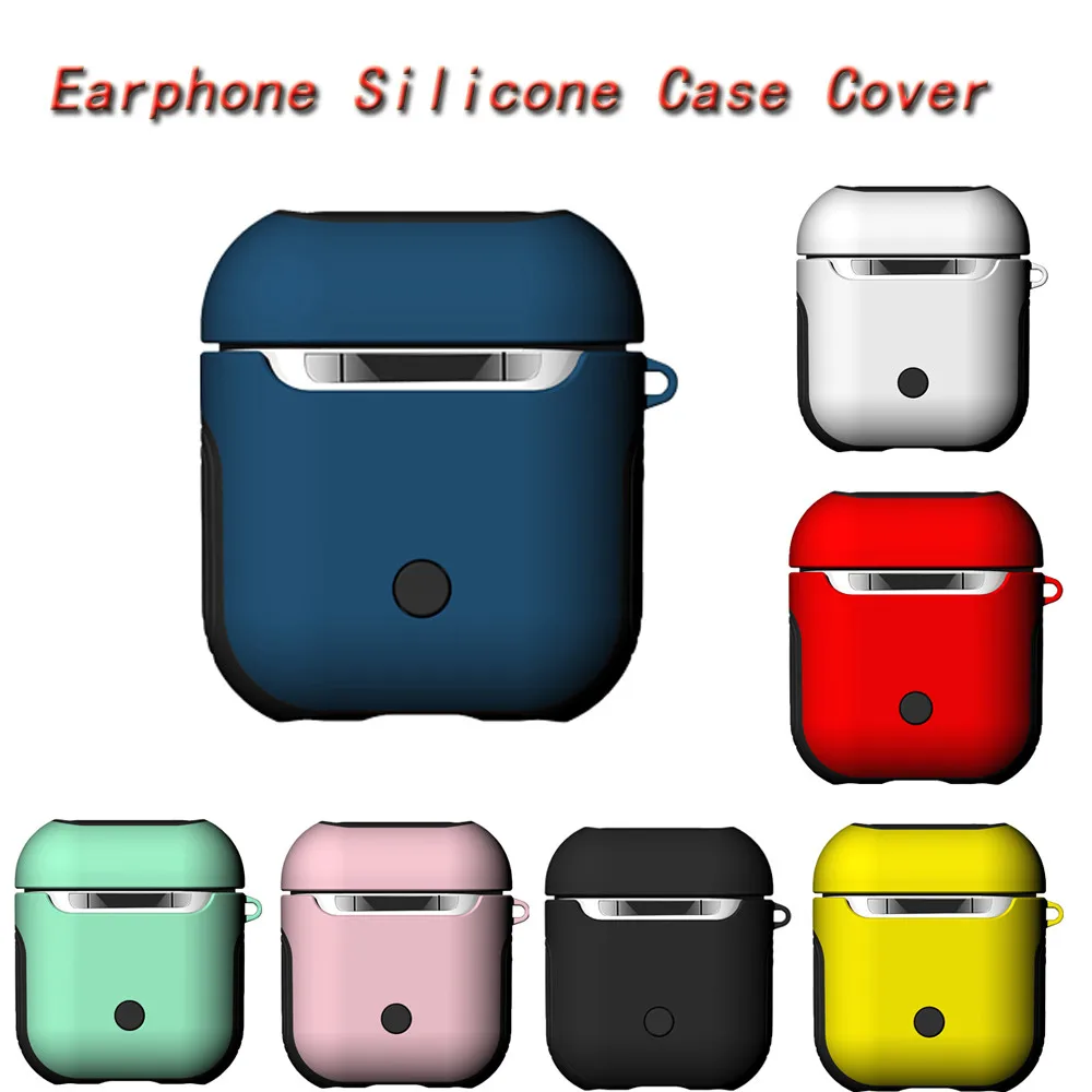 

Color Earphone Silicone Portable Storage Case Cover Waterproof Wireless With Anti-lost Keychain Glitter Case For Airpods Apple