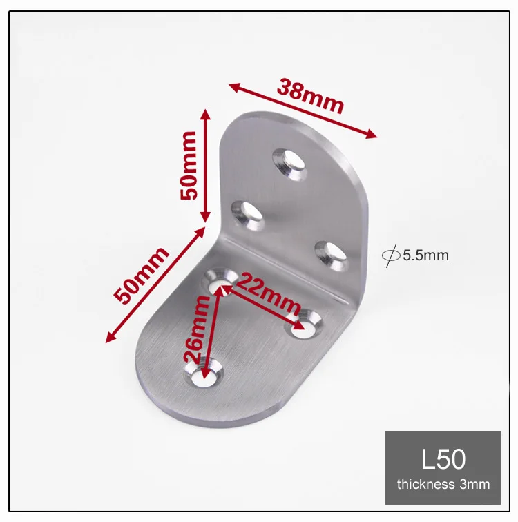 Высокая нагрузка, угловой кронштейн мебели из нержавеющей стали/соединитель-фиксатор, толщина 3 мм, правый угол, поддержка полки, мебельное оборудование