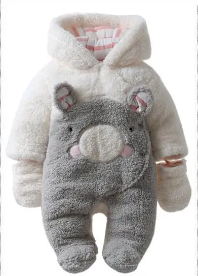 

fashion autumn and winter Baby thickening jumpsuit newborn baby clothes pure cotton thermal baby rompers