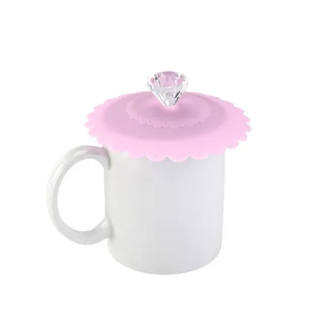 6 цветов милый Алмазный дизайн модный креативный пищевой силиконовый чехол для чашки термостойкие безопасные здоровые силиконовые крышки - Цвет: D