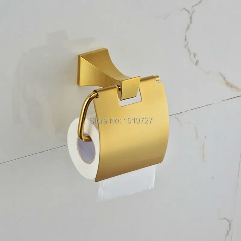 Новая горячая оптом и в розницу Продвижение настенный Золотой держатель рулона для ванной комнаты держатель туалетной бумаги