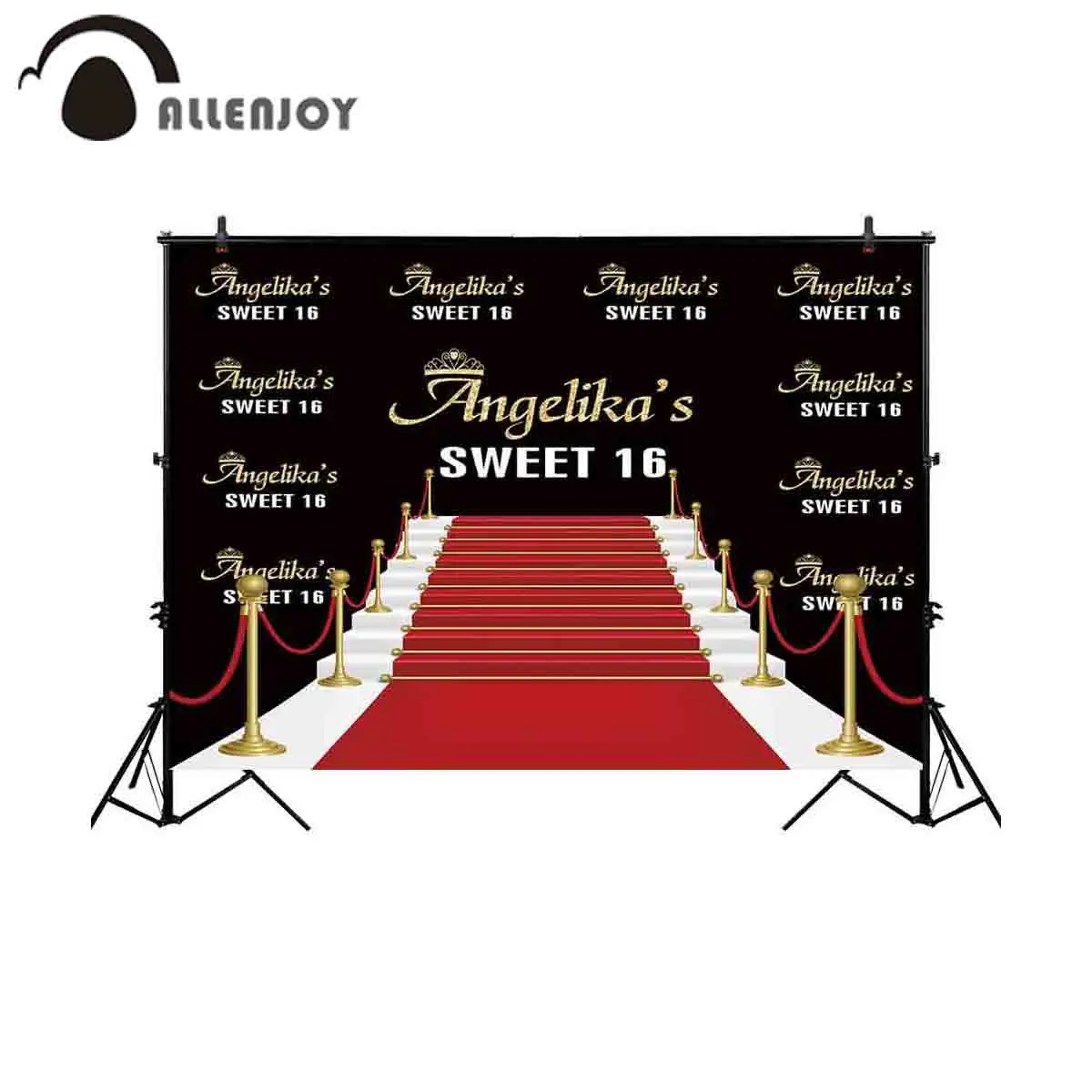

Allenjoy backgrounds for photography studio golden steps road red carpet sweet 16 backdrop birthday party customize photocall