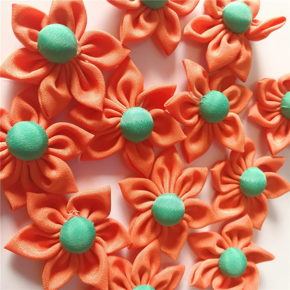 

10 pcs/bag Fabric art Flowers for baby Hairpin cloth flower for girl's Princess Dress