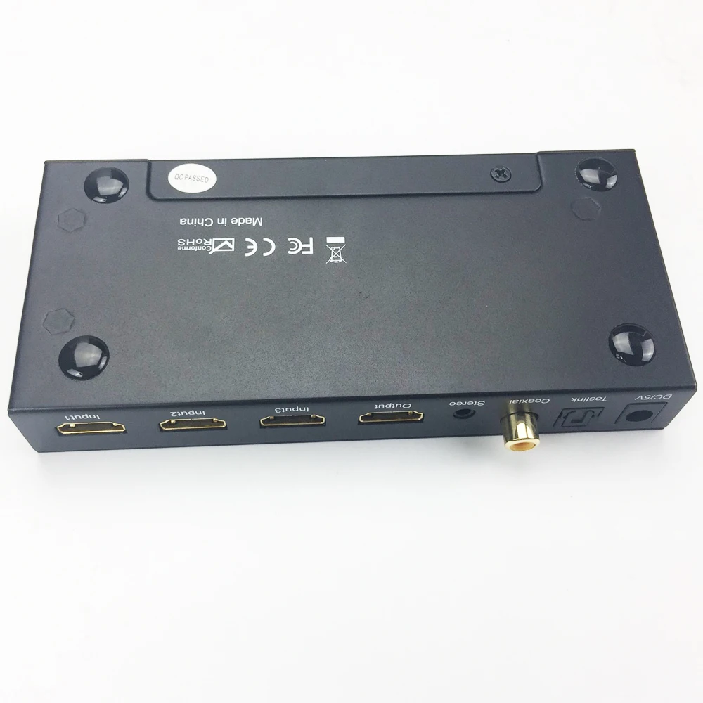 4K X 2K HDMI коммутатор с аудио экстрактом 3X1 HDMI к HDMI+ toslink+ стерео аудио(без пульта дистанционного управления