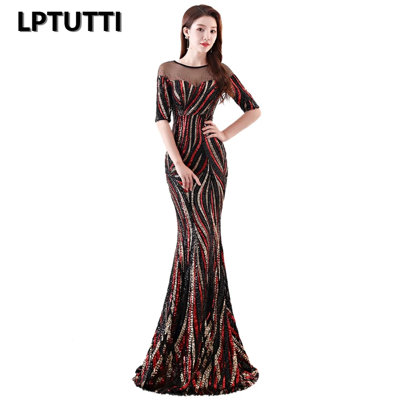 

LPTUTTI Sequin Crystal New For Women Elegant Date Ceremony Party Prom Gown Formal Gala Luxury Long Evening Dresses 20