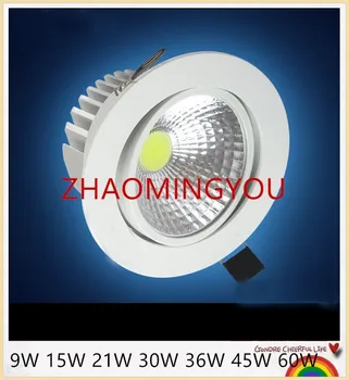

10PCS Dimmable Led Downlight COB Ceiling 9W 15W 21W 30W 36W 45W 60W ceiling recessed Lights Warm Cool White Indoor Lighting