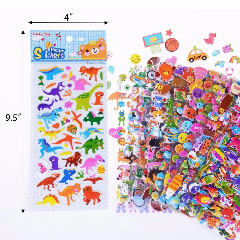 Наклейки для детей 1500 + 20 различных листов 3D пышные наклейки объемные детские