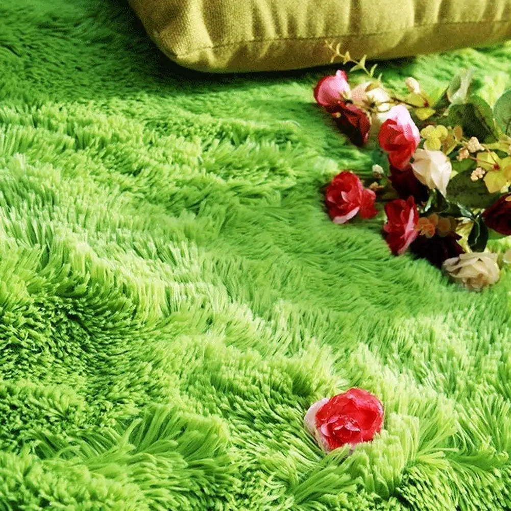 Пушистые коврики, противоскользящие лохматые коврики для столовой, коврики для пола, зеленые лохматые коврики, ворсистые коврики APJ PML
