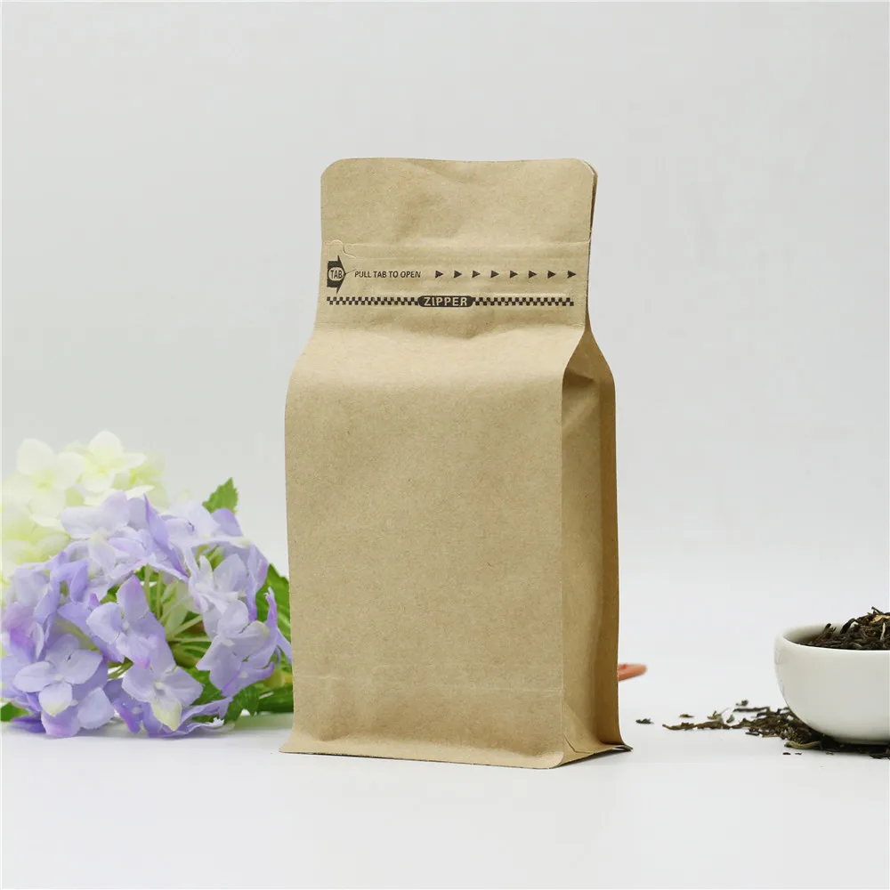 10pcs 1/4 pound kraft paper zip lock bag coffee beans packaging bag