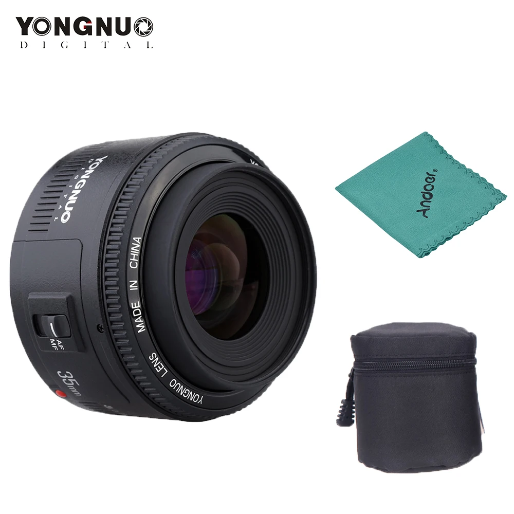 Объектив Yongnuo 35 мм YN35mm F2.0 широкоугольный фиксированный/основной Автофокус Объектив для Canon 600d 60d 5DII 5D 500D 400D 650D 600D 450D объектив