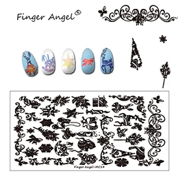 Finger Angel 1 шт. рождественские пластины для штамповки ногтей изображение штамп уникальный мультфильм Лось Снежинка 6*12 см DIY ногтей шаблон пластины - Цвет: MC14