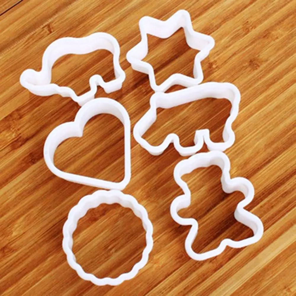 

6 Pcs Kitchen Cookie Cutters Plastic Animal Biscuit Cookie Cutters Fondant Pastry Decorating Baking Tools DIY Mold Kitchen Tools