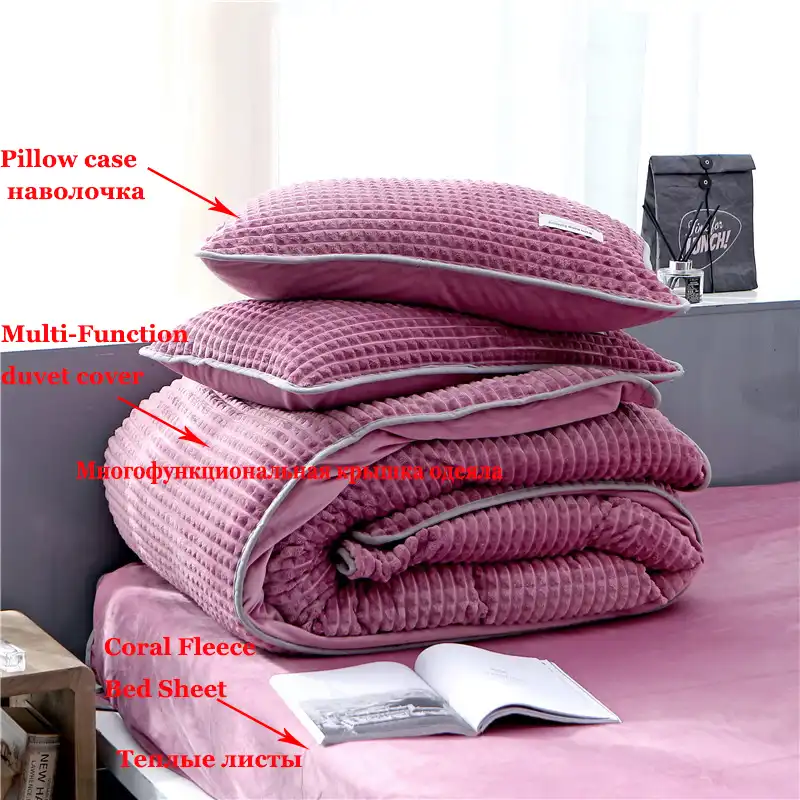 Detail Feedback Questions About Luxury C Fleece Winter Bedding Luxury C Fleece Winter Bedding Set Soft Warm Sheet Pillowcase Duvet Cover Sets Solid Color Queen