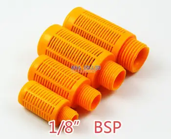 

20 Pieces 1/8" BSP Pneumatic Yellow Plastic Silencer Connector Noise Reduce Air Valve Muffler Fitting