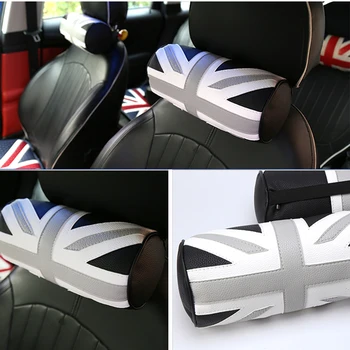 

Car Seat Headrest Pad Leather Head Neck Rest Cushion Pillow For Mini Copper One JCW S F55 F56 F60 R60 R55 R56 Car Accessories