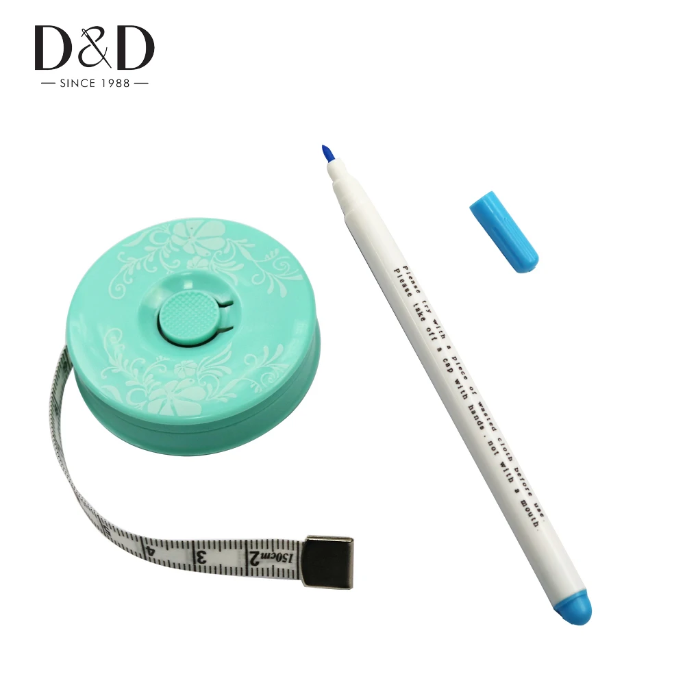 

Water Erasable Pen Fabric Marker Tailor Chalk& Measuring Ruler Sewing Tailor Tape Measure 1.5M Sewing Accessories
