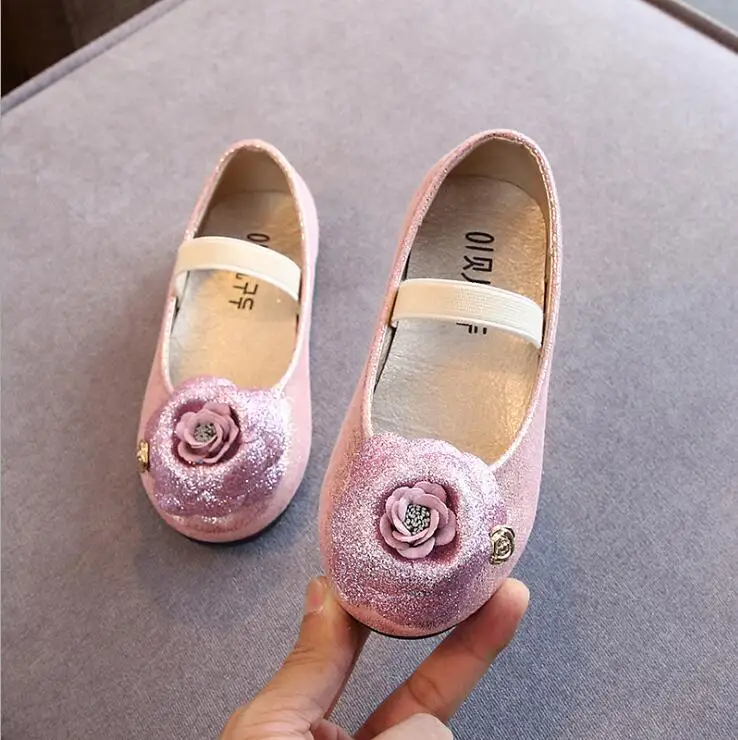 

Girls Shoes Spring Autumn Children Kid Baby Girls Solid Flower Student Single Soft Dance Princess Party Leather Shoes