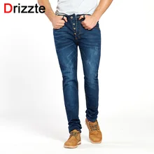 Drizzte Klassische Knopf Jeans Comfortale Blau Schlank Stretch Denim Jean Größe 32 33 34 35 36 38 40 42
