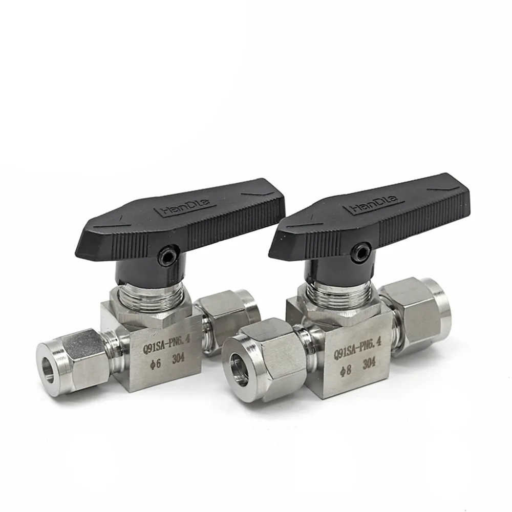 

Ball valve 6 8 10 12 14mm 1/8 1/4 3/8 1/2 tube stainless steel 304 high pressure high temperature card set ball velve
