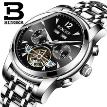 2017 NEW BINGER men’s watch full Calendar Tourbillon sapphire multiple functions Water Resist Mechanical Wristwatches B8608M3