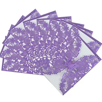 

Elegant Laser Cut Butterfly Floral Hollow Wedding Invitations Cards Set for Wedding Engagement Bridal Shower