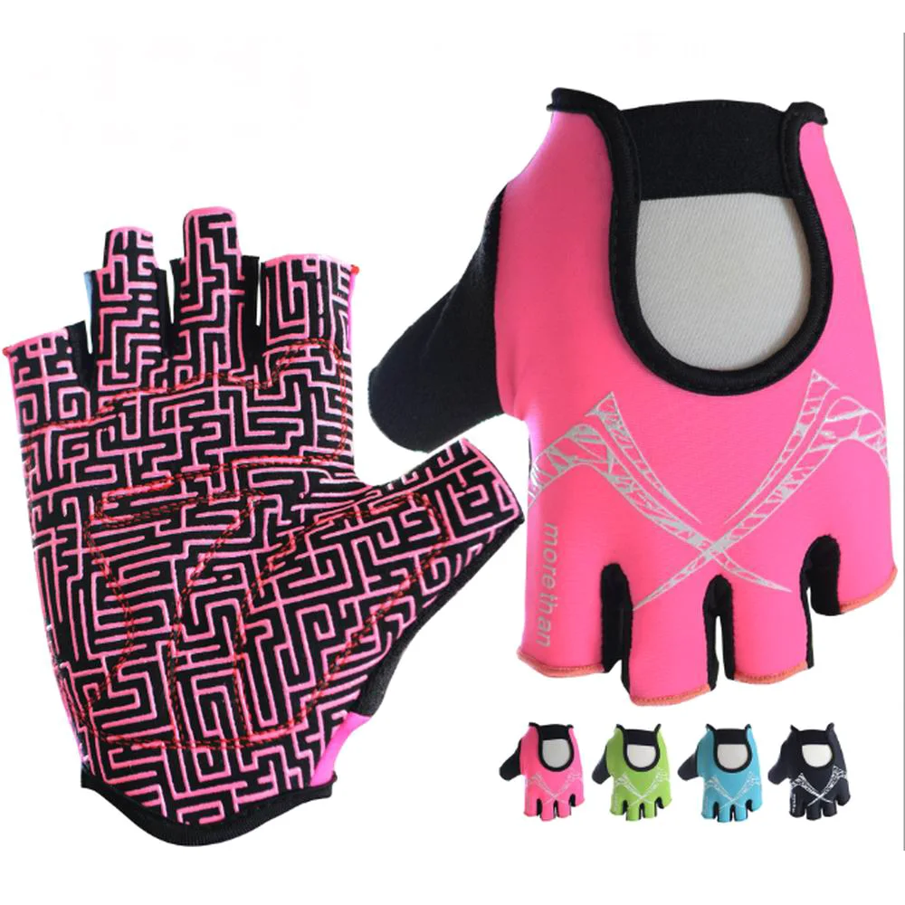 Women Pink Fitness Gloves Half Finger Sport Gym Gloves Power Training font b Weight b font