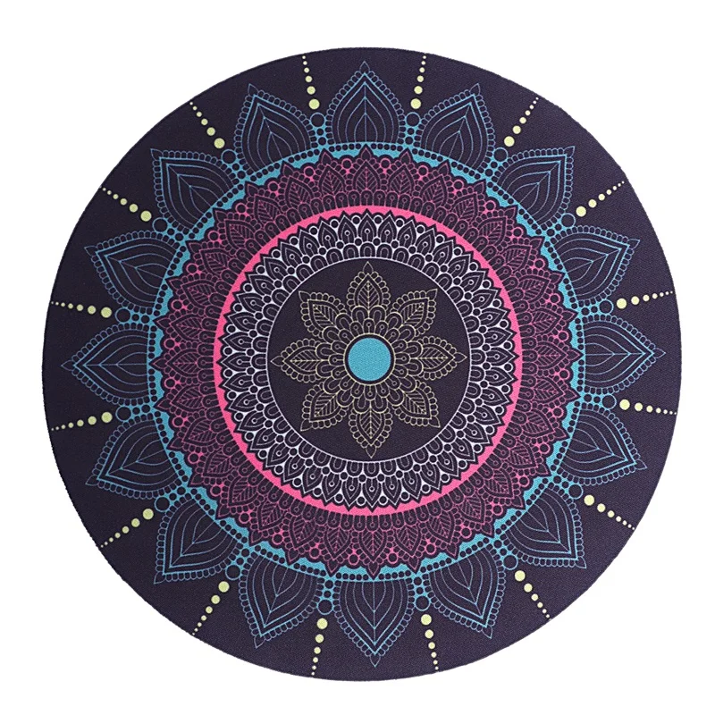 

Computer Mouse Pad Retro Bohemian Round Stitching Game Mouse Pad Rubber + Cloth