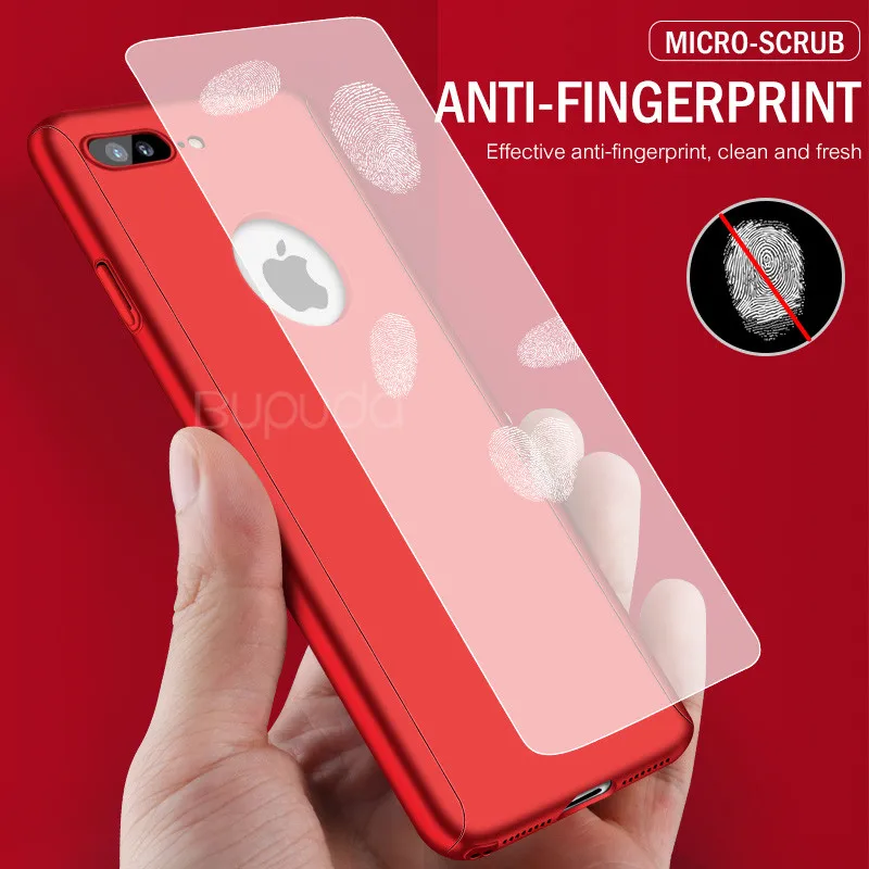 360 Полный чехол для телефона для iPhone X 8 6 6s 7 Plus 5 5S SE PC защитный чехол для iPhone 7 8 Plus чехол со стеклом