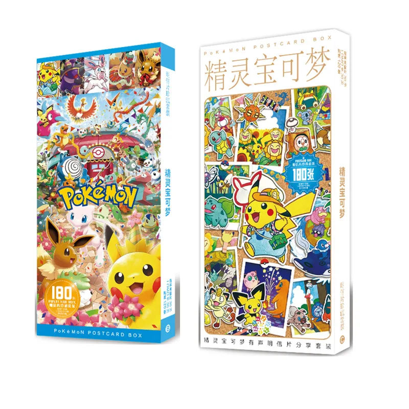 

180Pcs/Set Anime Pokemon Pikachu Paper Postcard/Greeting Card/Message Card/Birthday Gift Card