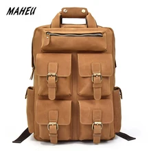 MAHEU Men's Leather Backpack Large Capacity Solf Original Cow Skin Leather Backpacks Functional Casual Packs For Man Cool Design MAHEU Men's Leather Backpack Large Capacity Solf Original Cow Skin Leather Backpacks Functional Casual Packs For Man Cool Design