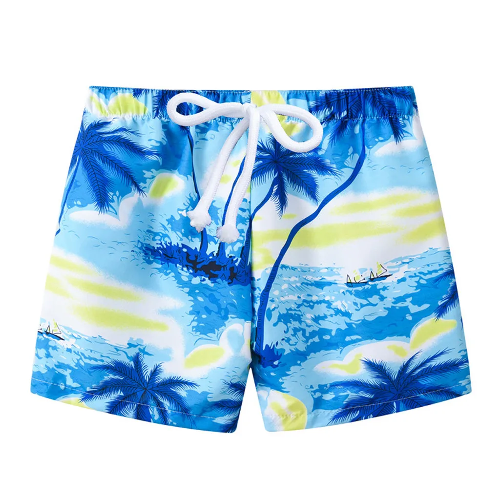 Летние плавки для мальчиков; модные купальные костюмы для мальчиков; купальный костюм с принтом для маленьких мальчиков; Пляжные штаны; повседневная одежда; HOOLER - Цвет: Light Blue