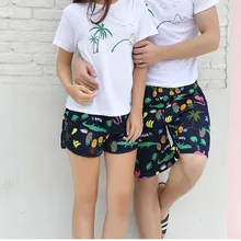 Быстросохнущие пляжные шорты для мужчин и женщин с принтом, купальники для пар, эластичные плавки для плавания, летние пляжные плавки, мужские шорты для плавания