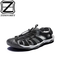 ZXWFOBEY мужские сандалии мужская обувь из натуральной кожи летние качество пляжные шлепанцы Повседневное кроссовки открытый модный бренд