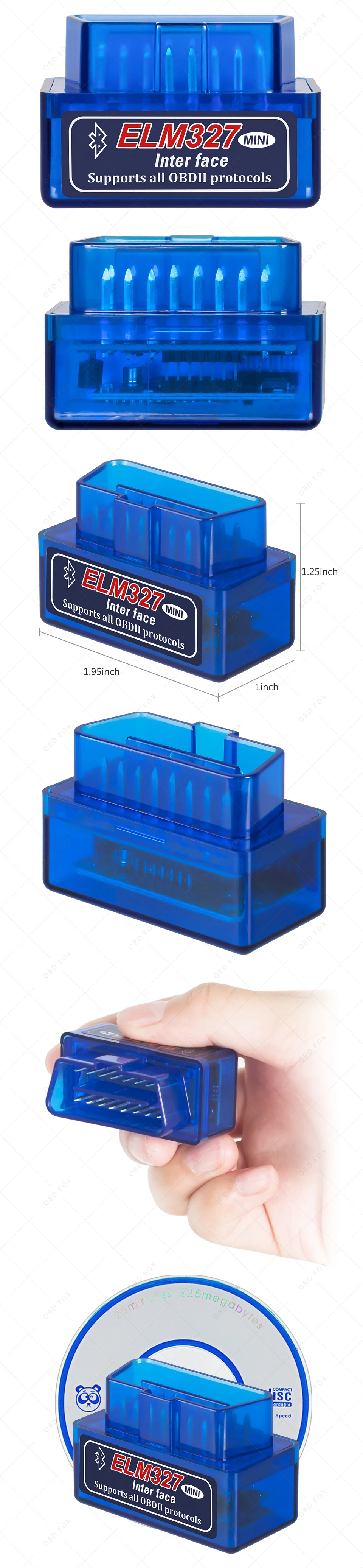 Супер Мини ELM 327 Bluetooth V2.1 OBDII автоматический сканер elm327 wifi v1.5 работает на Android/IOS ELM327 USB Mini 100 шт./лот