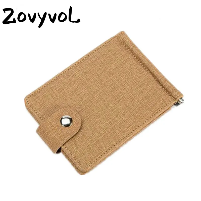 

ZOVYVOL 2019 Money Case Clips Porte RFID Credit Card Holder Casual Buckle Purse Package Linen Wallet Cardholder Credit Cards
