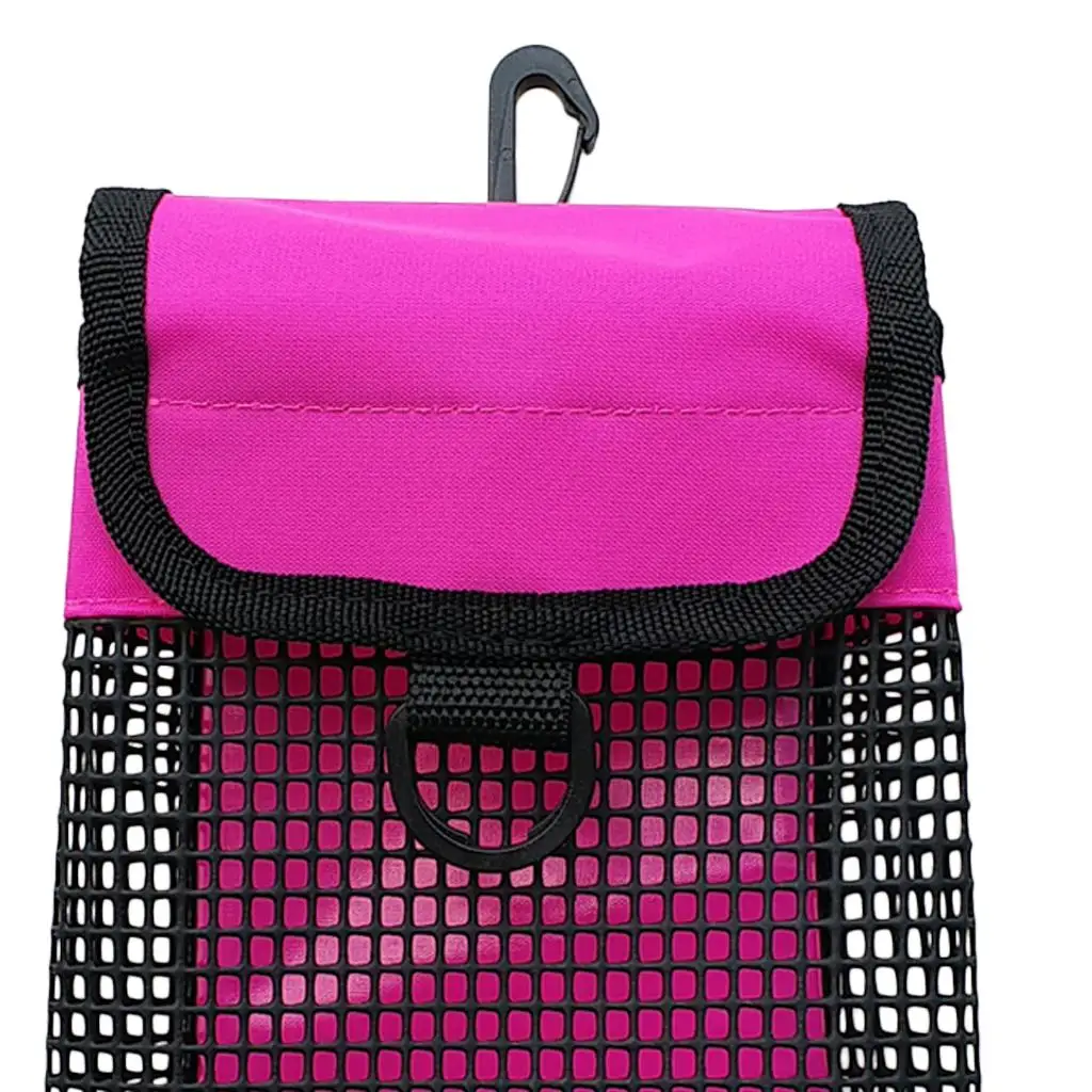  23 x 13 x 5 cm PVC Mesh Nylon Compact Mesh Gear Bag Pouch & Clip for Scuba Diving Reel & SMB Safety Marker Buoy Equipment