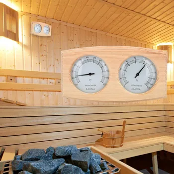 

Sauna Thermometer&Hygrometer 2 In 1 Wood Hygrothermograph Sauna Room Accessories Room Thermometure Instrument Humidity Meter