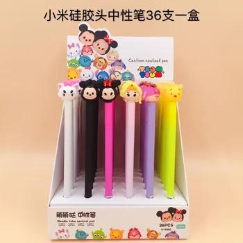 

36pcs/pack 0.5mm black ink creative cartoon bear mouse cat doll gel pen/student prize promotion gift unisex sign pen