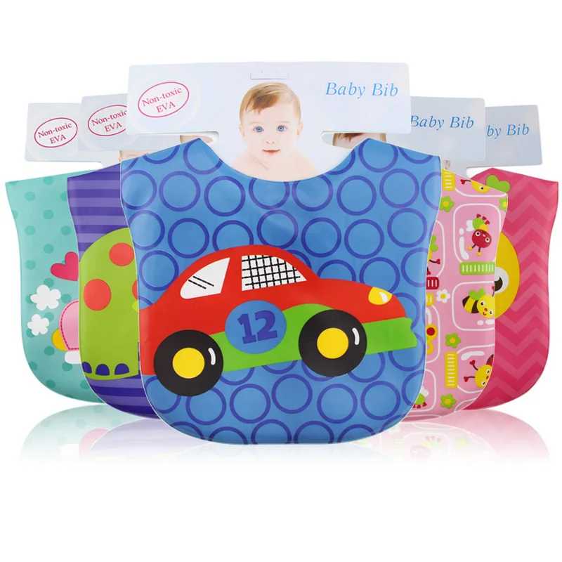 

EVA cartoon baby bib series double-sided waterproof intermediate sponge baby saliva towel EVA quilted bib boy girl cartoon bib