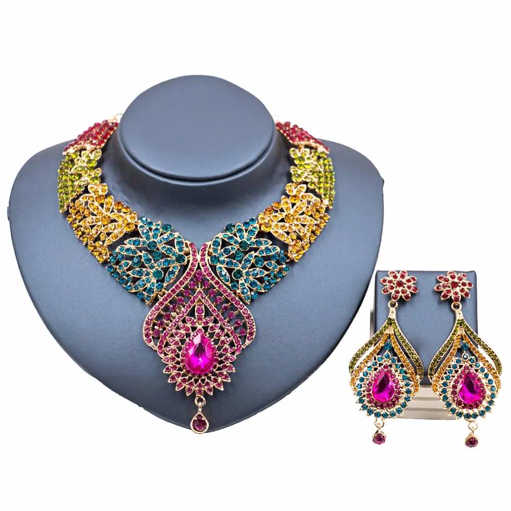 LANFLORA ювелирные изделия из стекла и камня набор женщин bijoux acier inoxydable femme