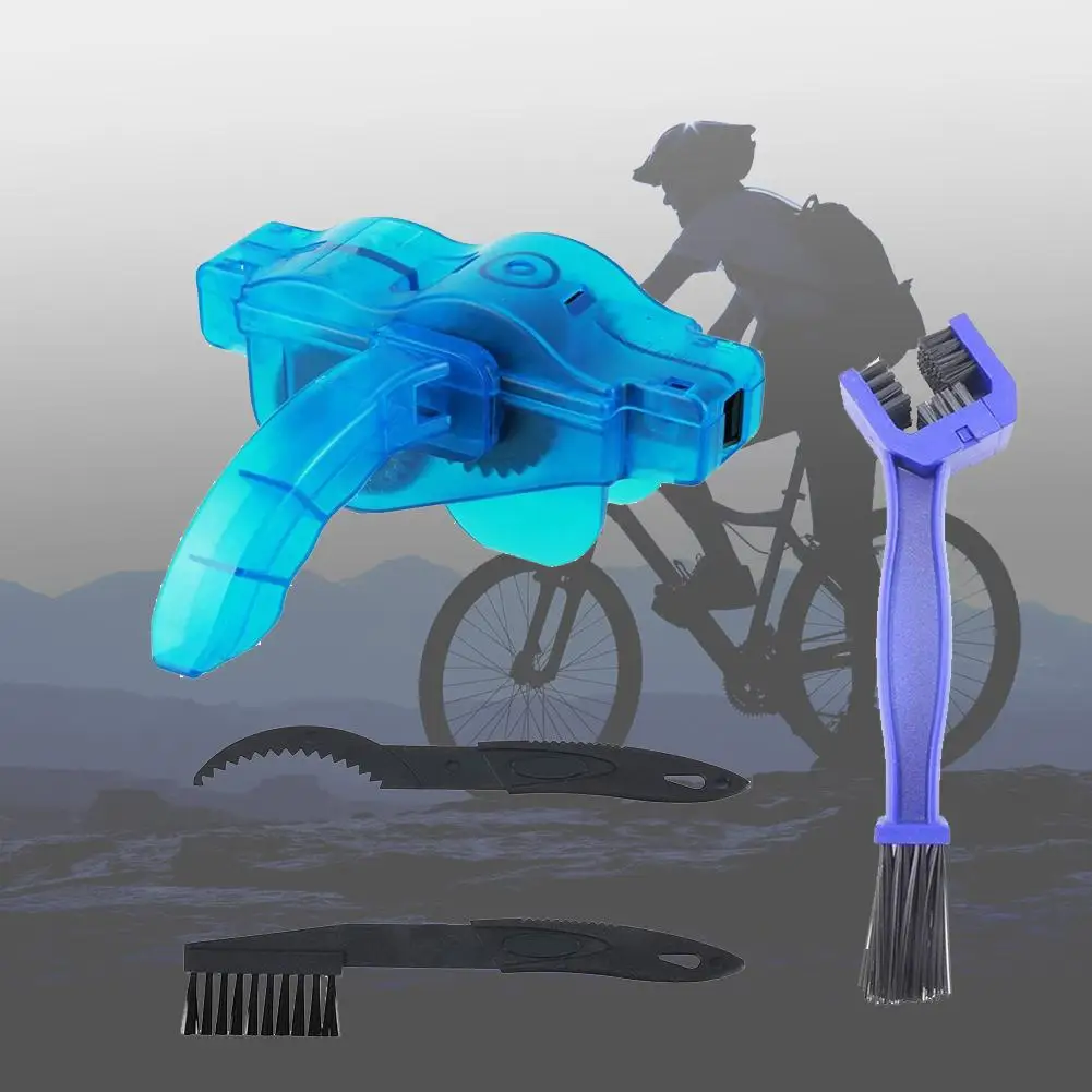 Набор щеток для чистки, 4 шт., портативный пластиковый инструмент для чистки цепи горного велосипеда, инструмент для очистки велосипедной цепи, скруббер, набор кистей для чистки велосипеда