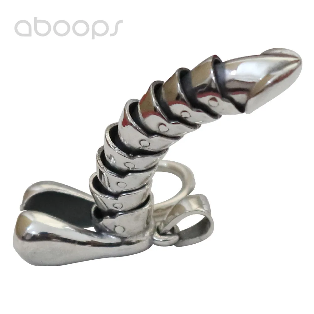 Vintage 925 Sterling Silver Penis Necklace Pendant Male Genital Organ Funny Gifts for Men Women Friends