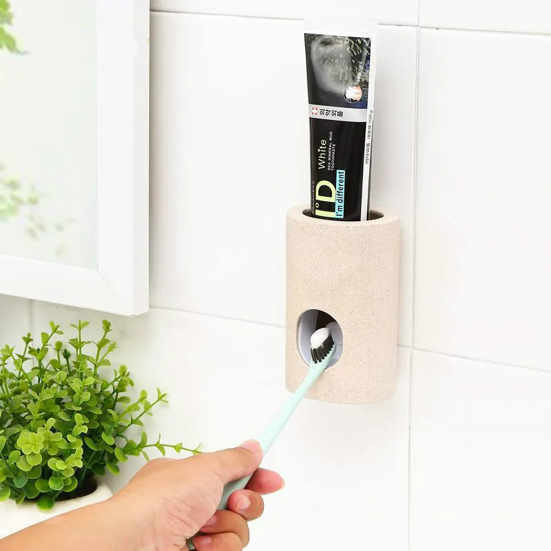 

Automatic Toothpaste Dispenser Dust-proof Toothbrush Holder Wall Mount Stand Bathroom Accessories Set Toothpaste Squeezers Tooth