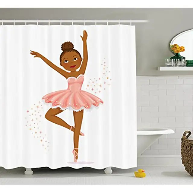 Vixm Girls Shower Curtain Ballerina Dancing Daughter Classic