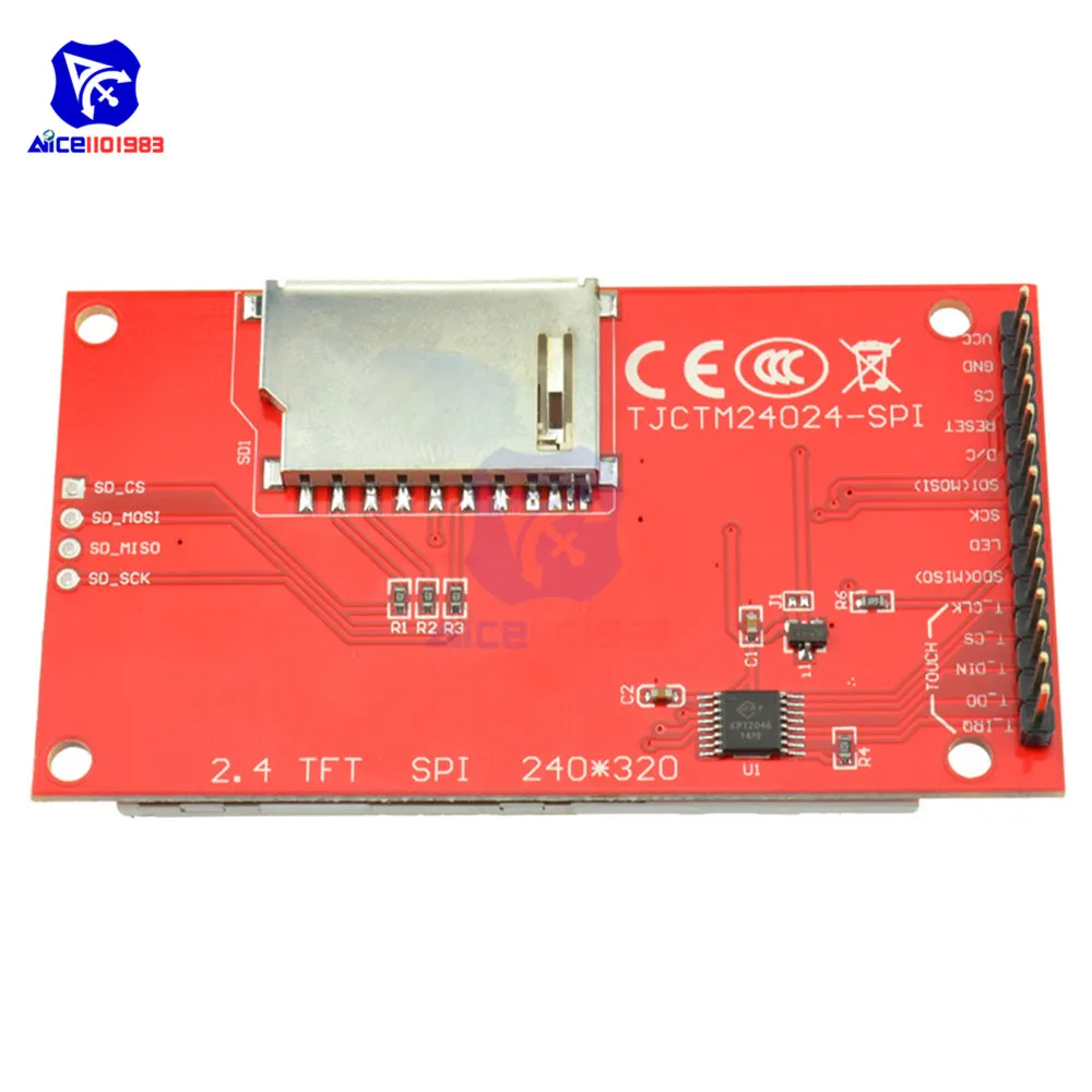 2,4 дюймов 240x320 SPI TFT ЖК-дисплей серийный Порты и разъёмы модуль 5 V/3,3 V адаптер PCB ILI9341 ЖК-дисплей Дисплей для Arduino