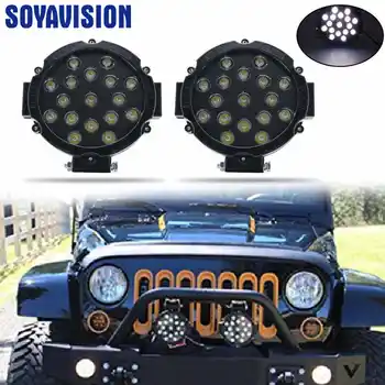 

Car Led Lights 51w LED Work Light SPOT RED Round Off-road fog Driving For JEEP 4WD Boat UTE ATV Lada 4X4 Bumper Driving Lamp