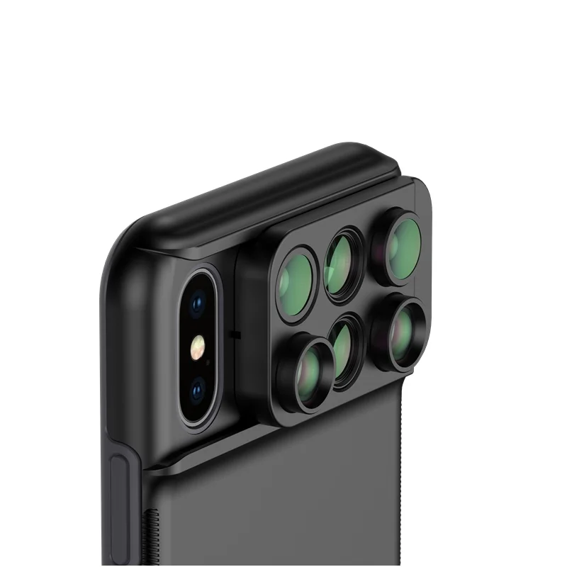 Объектив камеры для Iphone XR XS MAX X Чехол для мобильного телефона линзы комплект 6 в 1 Рыбий глаз широкоугольный Макро Lente Para Celular рыбий глаз